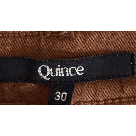 QUINCE Rust Organic Stretch Cotton Twill Wide Leg Cropped Pants size 30 - Picture 3 of 13